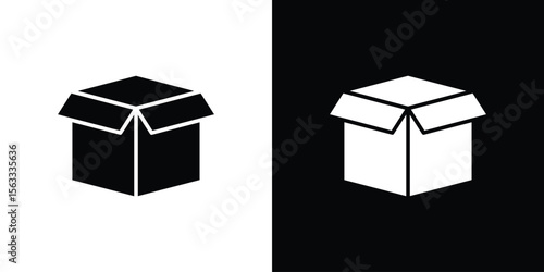 Open box icon Set collection. Vector silhouette.