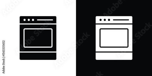 Oven icon Set collection. Vector silhouette.
