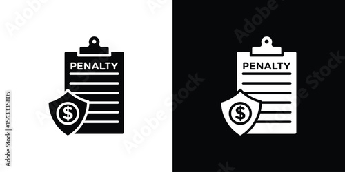 Penalty icon Set collection. Vector silhouette.