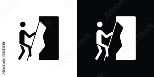 People Climbing icon Set collection. Vector silhouette.