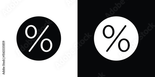 Percent icon Set collection. Vector silhouette.