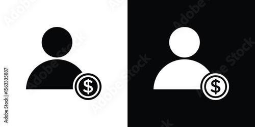 Personal loan icon Set collection. Vector silhouette.