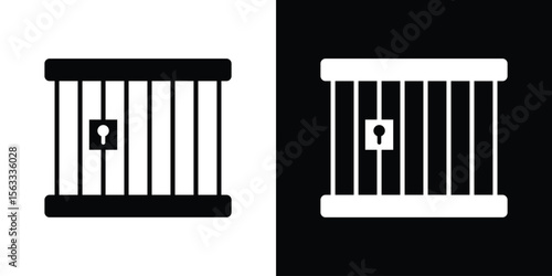 Prison icon Set collection. Vector silhouette.