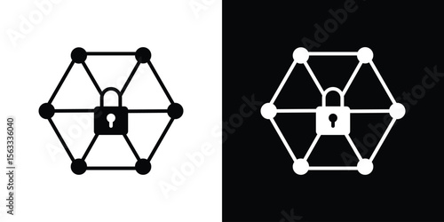 Private network icon Set collection. Vector silhouette.