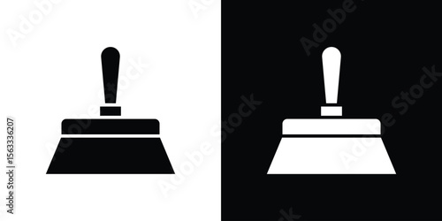 Putty knife icon Set collection. Vector silhouette.