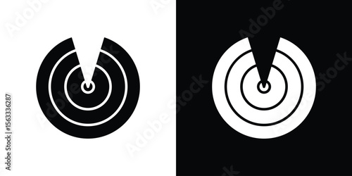 Radar detection icon Set collection. Vector silhouette.