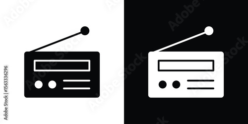 Radio icon Set collection. Vector silhouette.