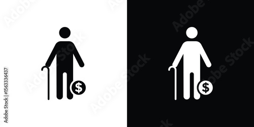 Retirement icon Set collection. Vector silhouette.