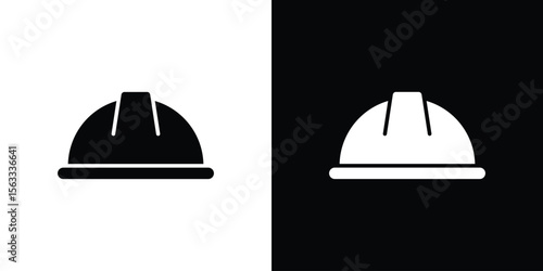 Safety helmet icon Set collection. Vector silhouette.