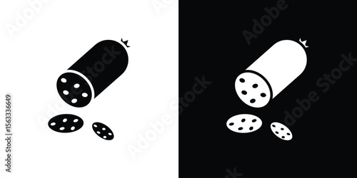 Salami icon Set collection. Vector silhouette.