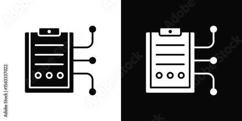 Smart contract icon Set collection. Vector silhouette.