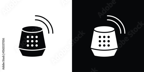Smart speaker icon Set collection. Vector silhouette.