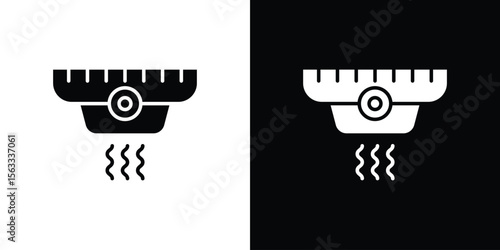 Smoke detector icon Set collection. Vector silhouette.