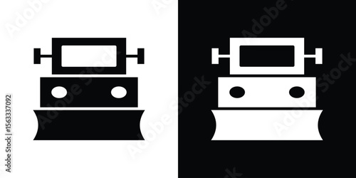 Snowplow icon Set collection. Vector silhouette.