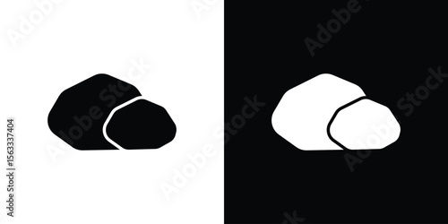 Stone icon Set collection. Vector silhouette.