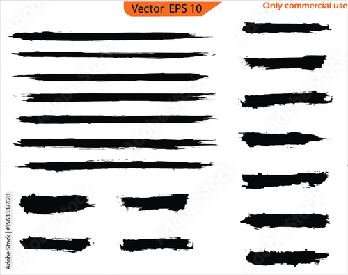 Set of grunge banners. Grunge banners set. Black ink line, grunge brush strokes, ink paint set, EPS 10. clip art, Paint splatter Paint stroke. Only commercial use	
