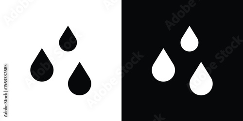Tear drop icon Set collection. Vector silhouette.