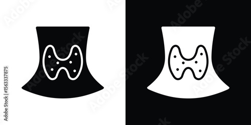Thyroid icon Set collection. Vector silhouette.