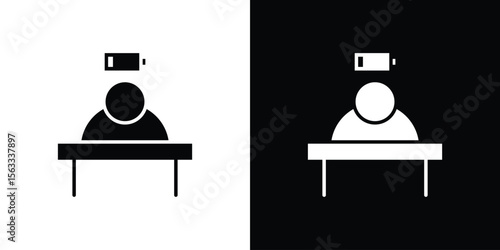 Tired person icon Set collection. Vector silhouette.