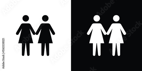 Twin icon Set collection. Vector silhouette.