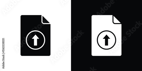 Upload file icon Set collection. Vector silhouette.