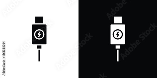 USB type c icon Set collection. Vector silhouette.