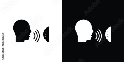 Voice control icon Set collection. Vector silhouette.