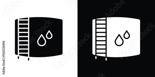 Water tank icon Set collection. Vector silhouette.