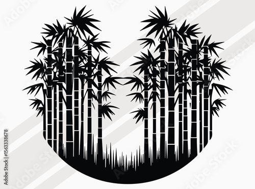 Bamboo Forest Silhouette Art Print for Zen and Nature Inspired Home Decor