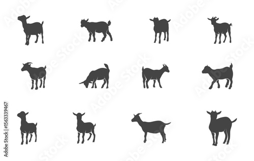 Pygmy goats silhouette, Pygmy goats svg, Goat svg, Goat silhouette, Pygmy goats vector, Pygmy goats clipart. 