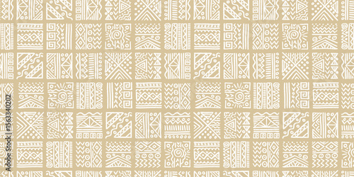 Hand drawn  abstract seamless pattern, ethnic background, african style - great for textiles, banners, wallpapers, wrapping - vector design