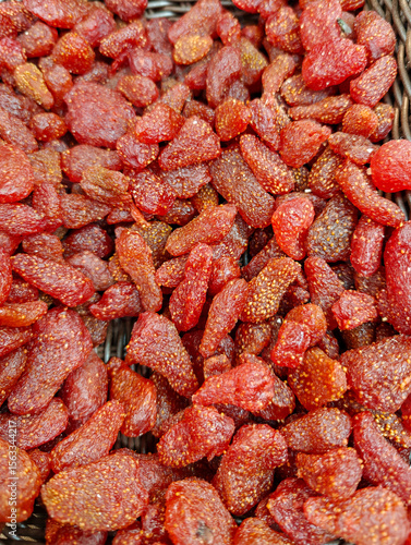 Wallpaper Mural Organic dried candied strawberries sold at a sweets shop Torontodigital.ca