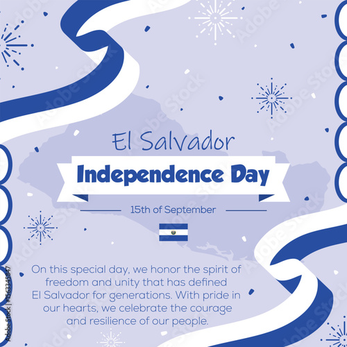 Festive Template for El Salvador Independence Day..