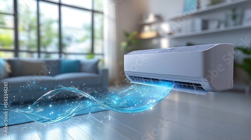 Modern air conditioner in a home
