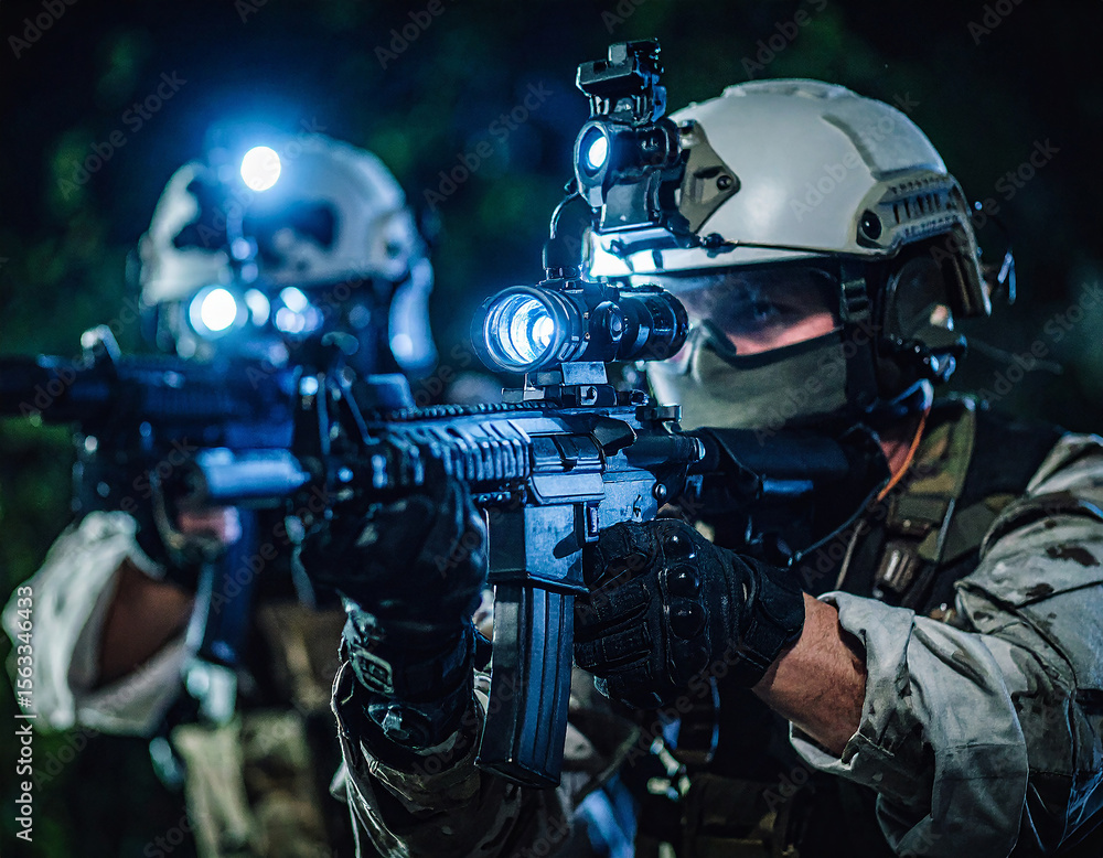 Night Vision Soldiers on Mission Night Vision Soldiers on Mission