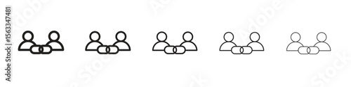 Affiliate link icon symbol in thin line, Black outline and stroke style