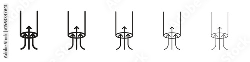 Air suction icon symbol in thin line, Black outline and stroke style