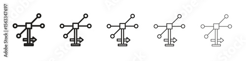 Anemometer icon symbol in thin line, Black outline and stroke style