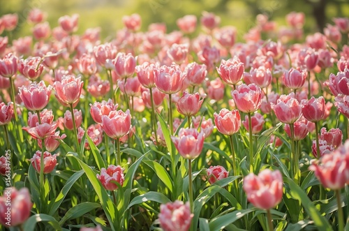 pink tulips in the garden