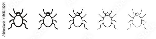 Bedbug icon symbol in thin line, Black outline and stroke style