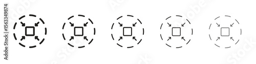 Compact size icon symbol in thin line, Black outline and stroke style
