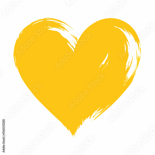 A yellow heart brush isolated on white background