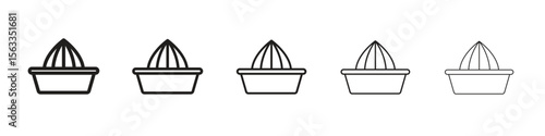 Hand Juicer icon symbol in thin line, Black outline and stroke style
