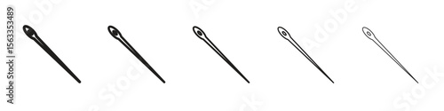 Needle icon symbol in thin line, Black outline and stroke style