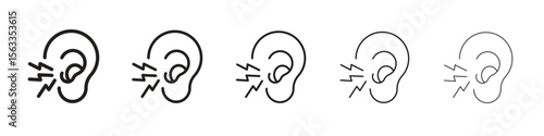 Otitis icon symbol in thin line, Black outline and stroke style