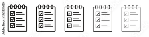 Reservation icon symbol in thin line, Black outline and stroke style