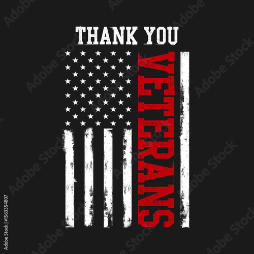 Illustration Thank You Veterans Flag