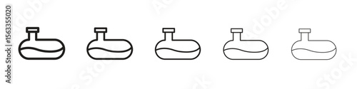 Sewerage tank icon symbol in thin line, Black outline and stroke style