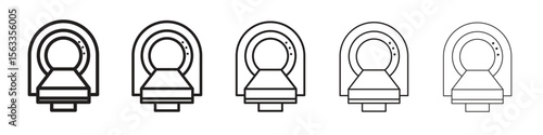 Tomography icon symbol in thin line, Black outline and stroke style