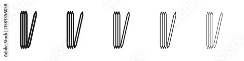 Toothpick icon symbol in thin line, Black outline and stroke style
